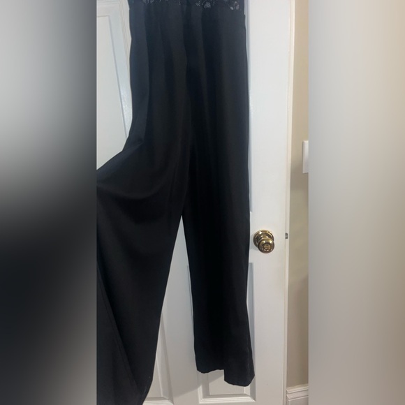 NWOT SEXY REVAMPED Black Lace Sheer Jumpsuit with Wide Leg, SZ S - Picture 5 of 8